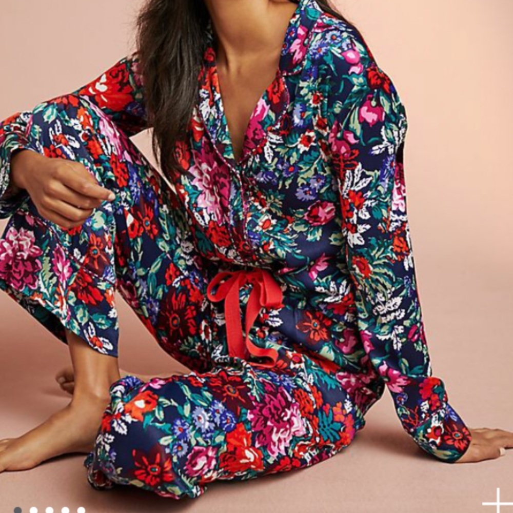 Anthropologie Floral Pajama Set